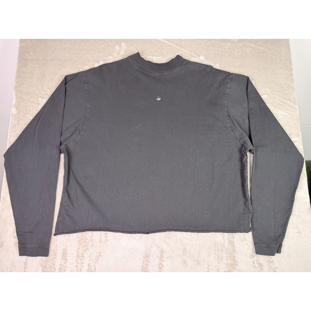 Yeezy Gap Engineered by Balenciaga Long Sleeve Tee Black XS Boxy Cropped Logo